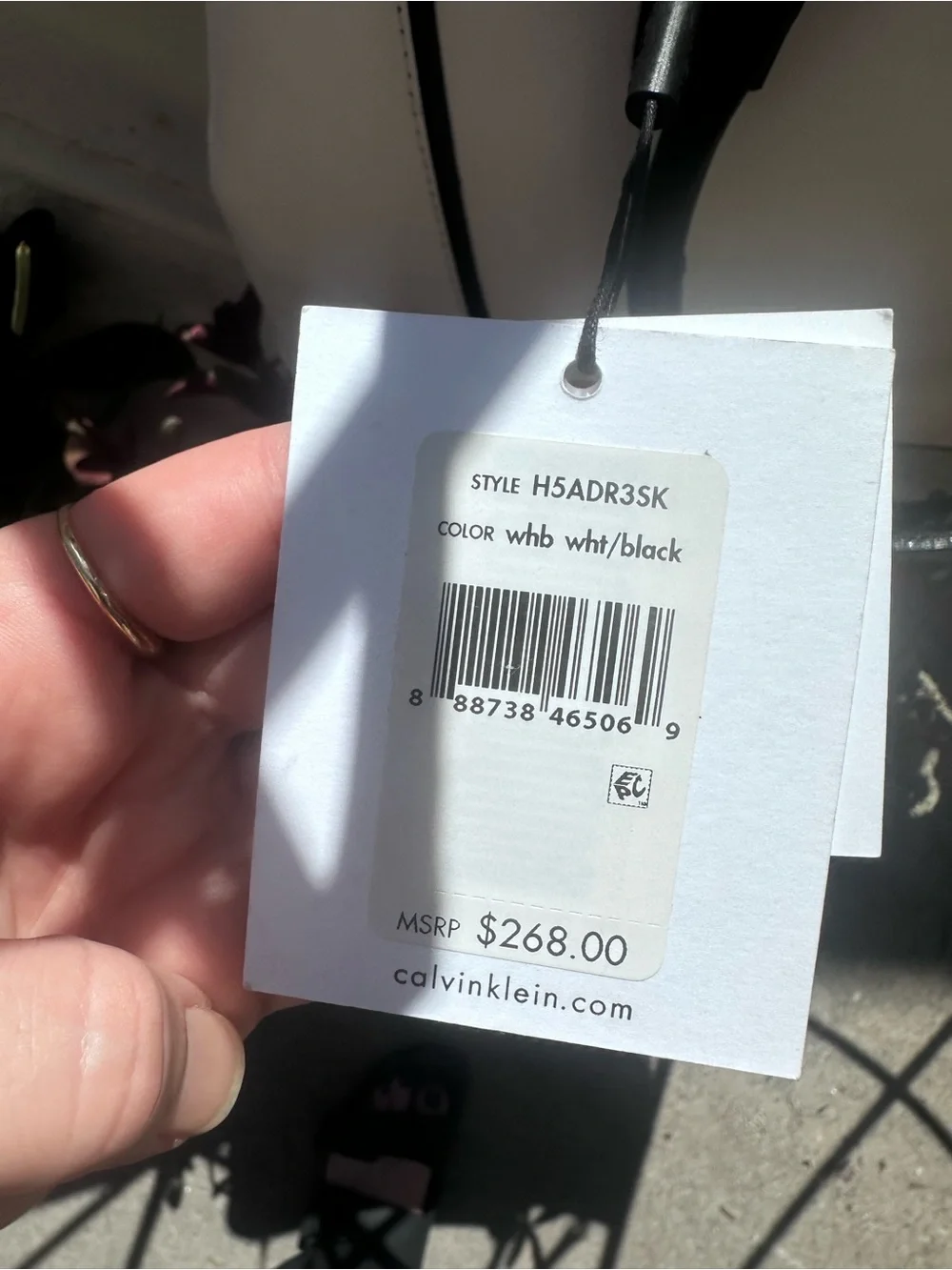 Calvin Klein white and black purse